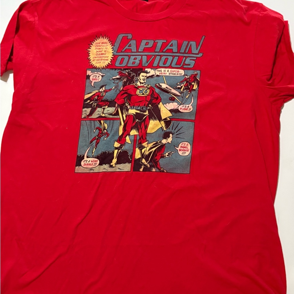 Red Comic Graphic Short Sleeve Tee
